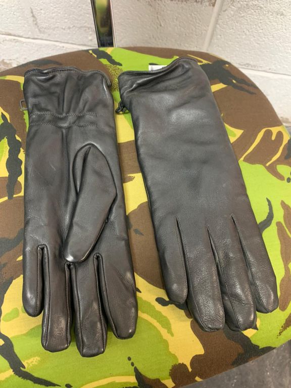 New Genuine Austrian Army Black Leather Gloves