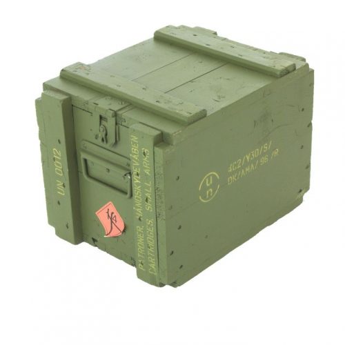 Danish army surplus wooden ammo crate box with lid