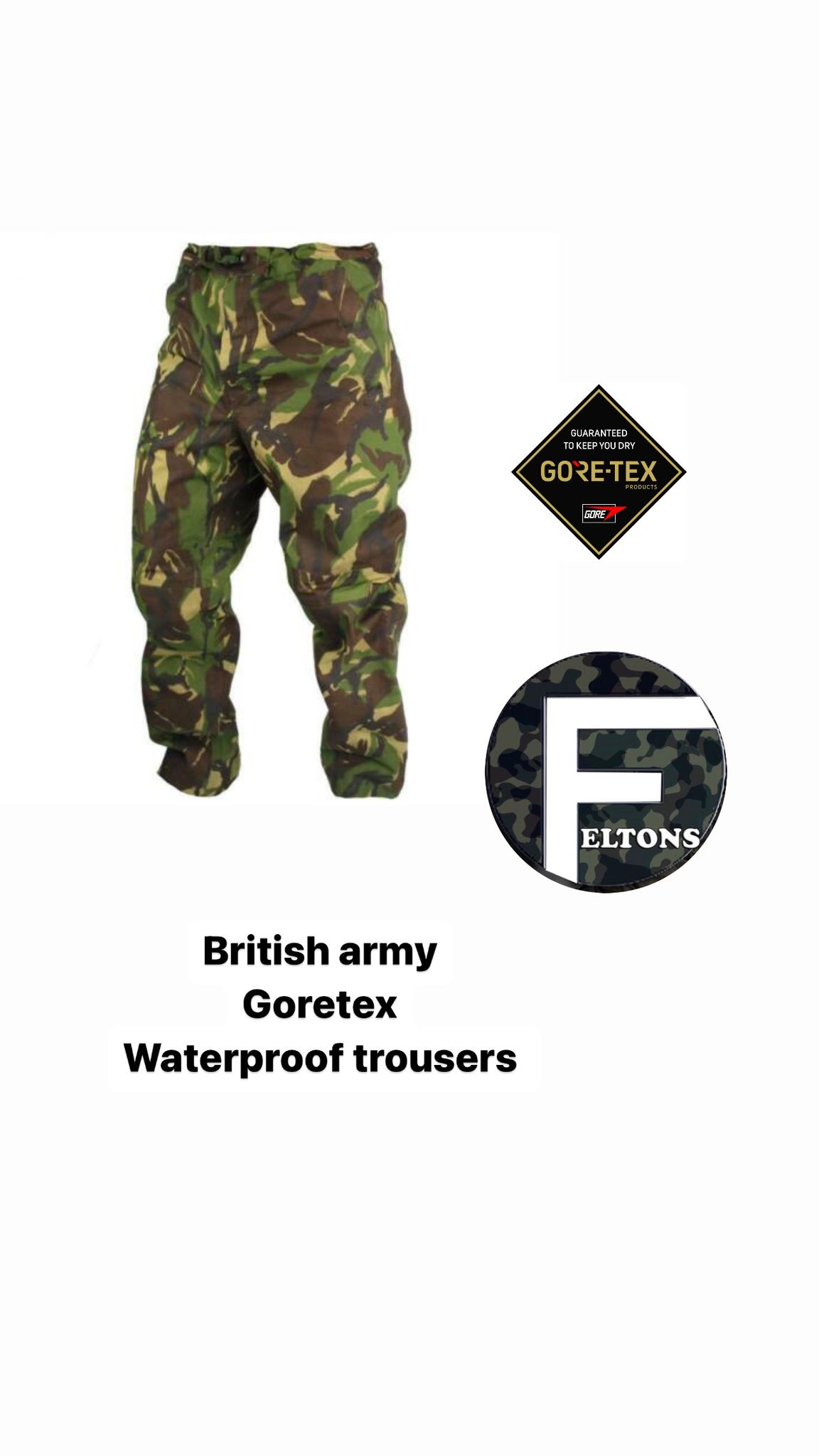 British army gore-tex trousers are genuine UK military surplus