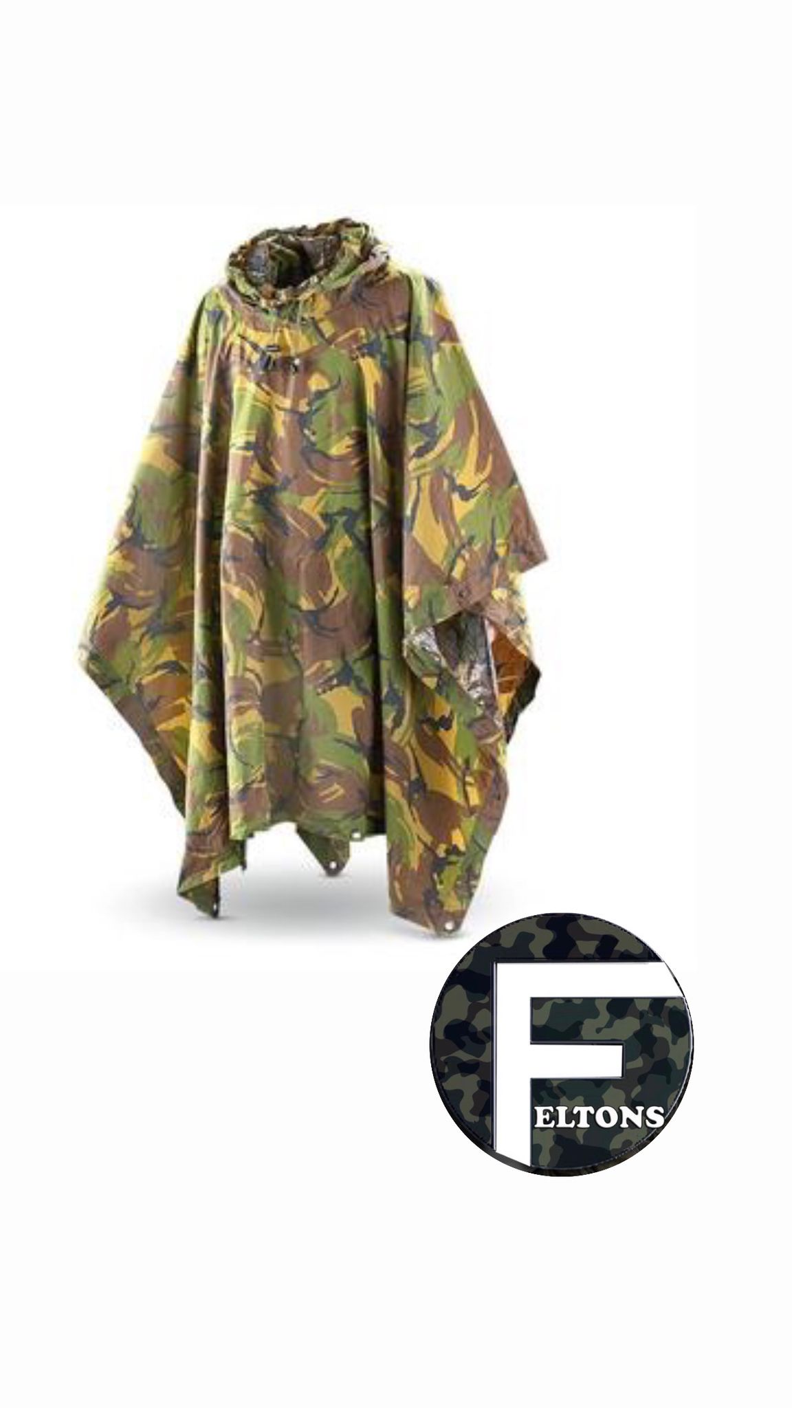 "Genuine Dutch Military Issue Ponchos - DPM Woodland Camo Super Grade- as new condition- used a few times if that