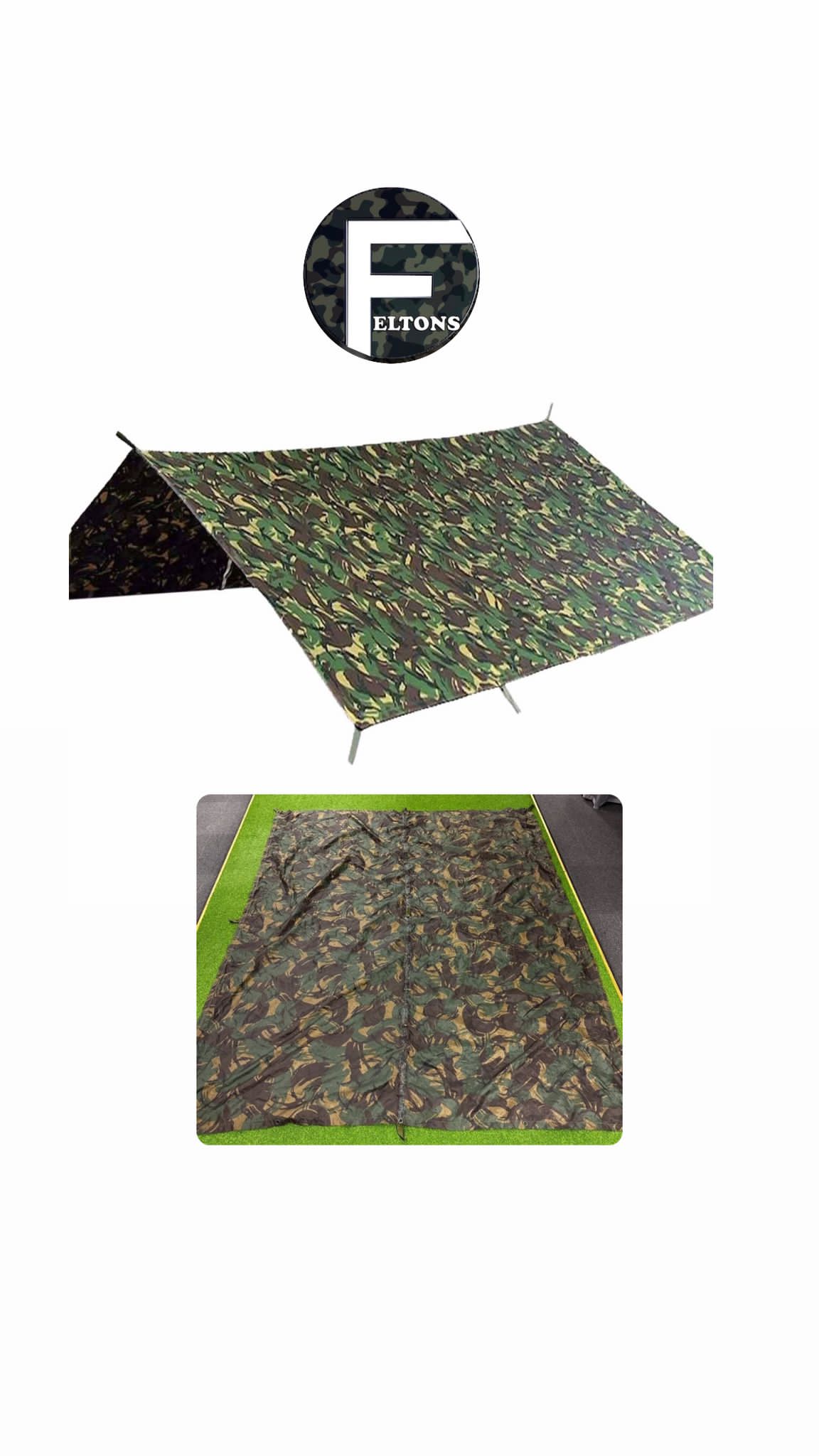 Original woodland DPM British Army basha, tent, tarp, poncho - Feltons ...