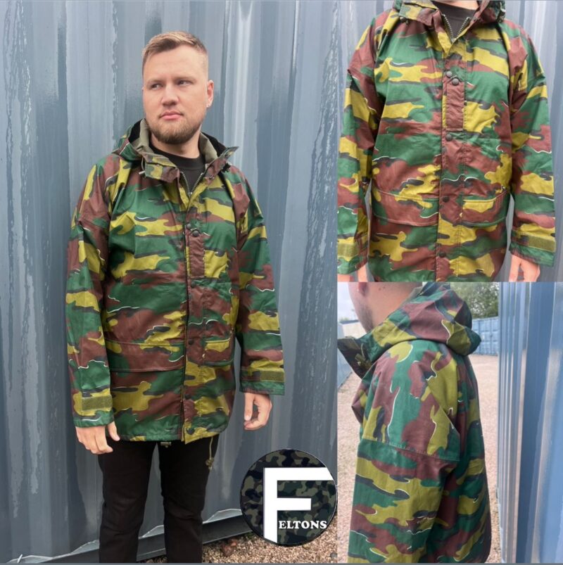 Genuine Belgian army waterproof jacket in Jigsaw camouflage pattern