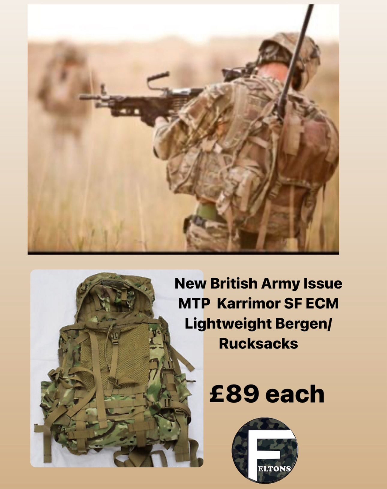 Brand New British Army Issue MTP Camouflage Karrimor SF ECM Lightweight Bergen/Rucksack