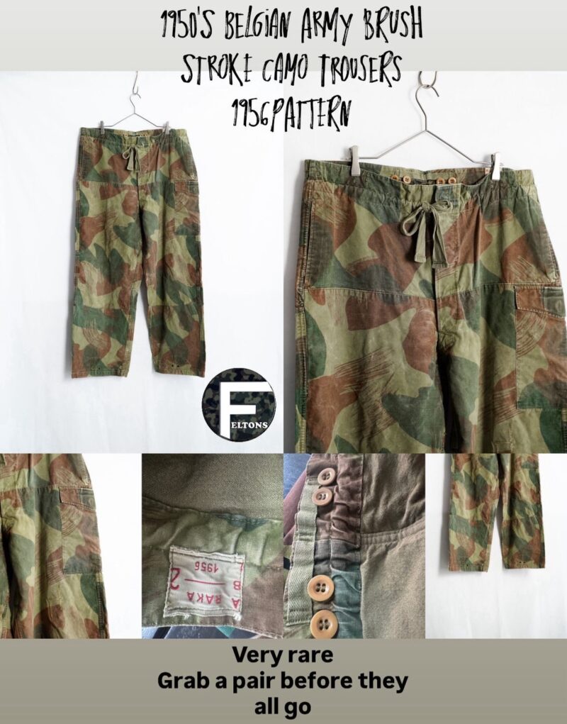1950s Belgian Army Brush Stroke Camo Trousers – 1956 Pattern