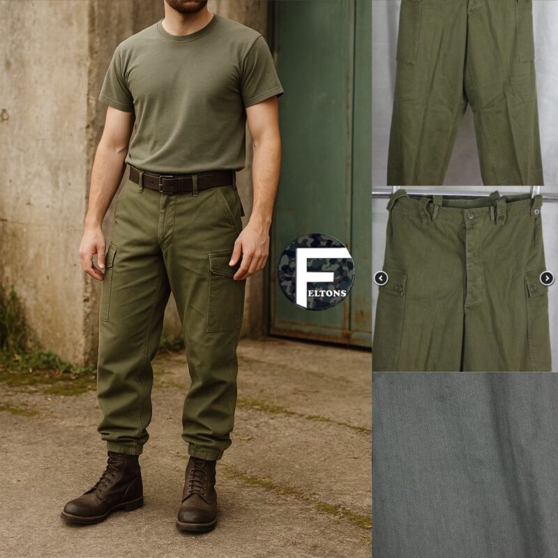 Genuine Dutch Army Issue Herringbone Combat Trousers – Vintage Military Surplus