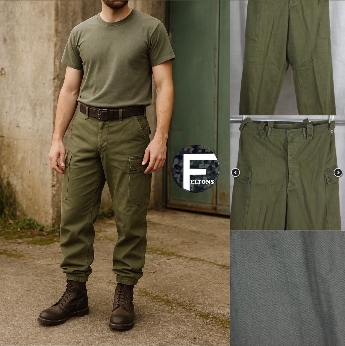 Genuine Dutch Army Issue Herringbone Combat Trousers – Vintage Military Surplus