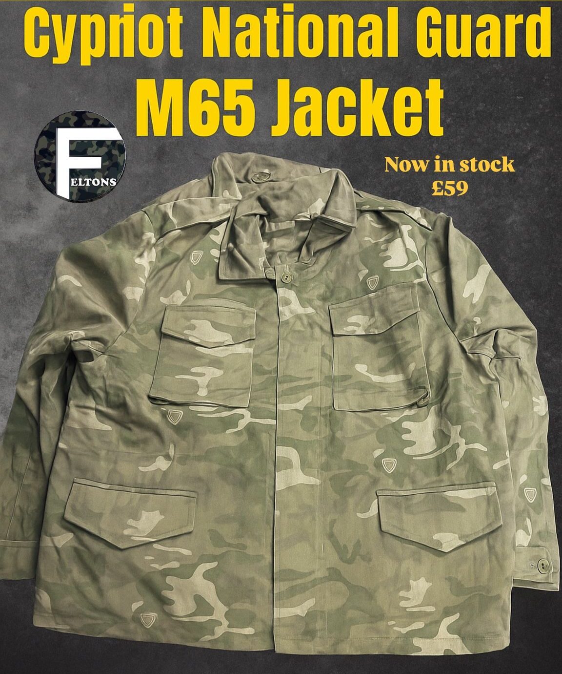 Genuine Cyprus Cypriot Army National Guard M65 Camo Combat Jackets