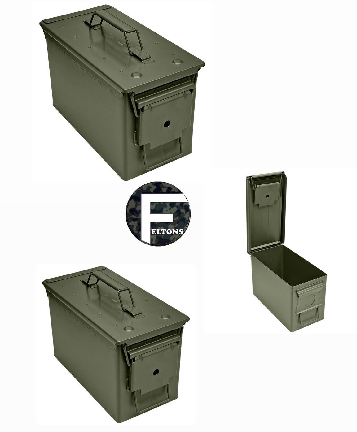 British Army 50 Cal Metal Ammo Box - New