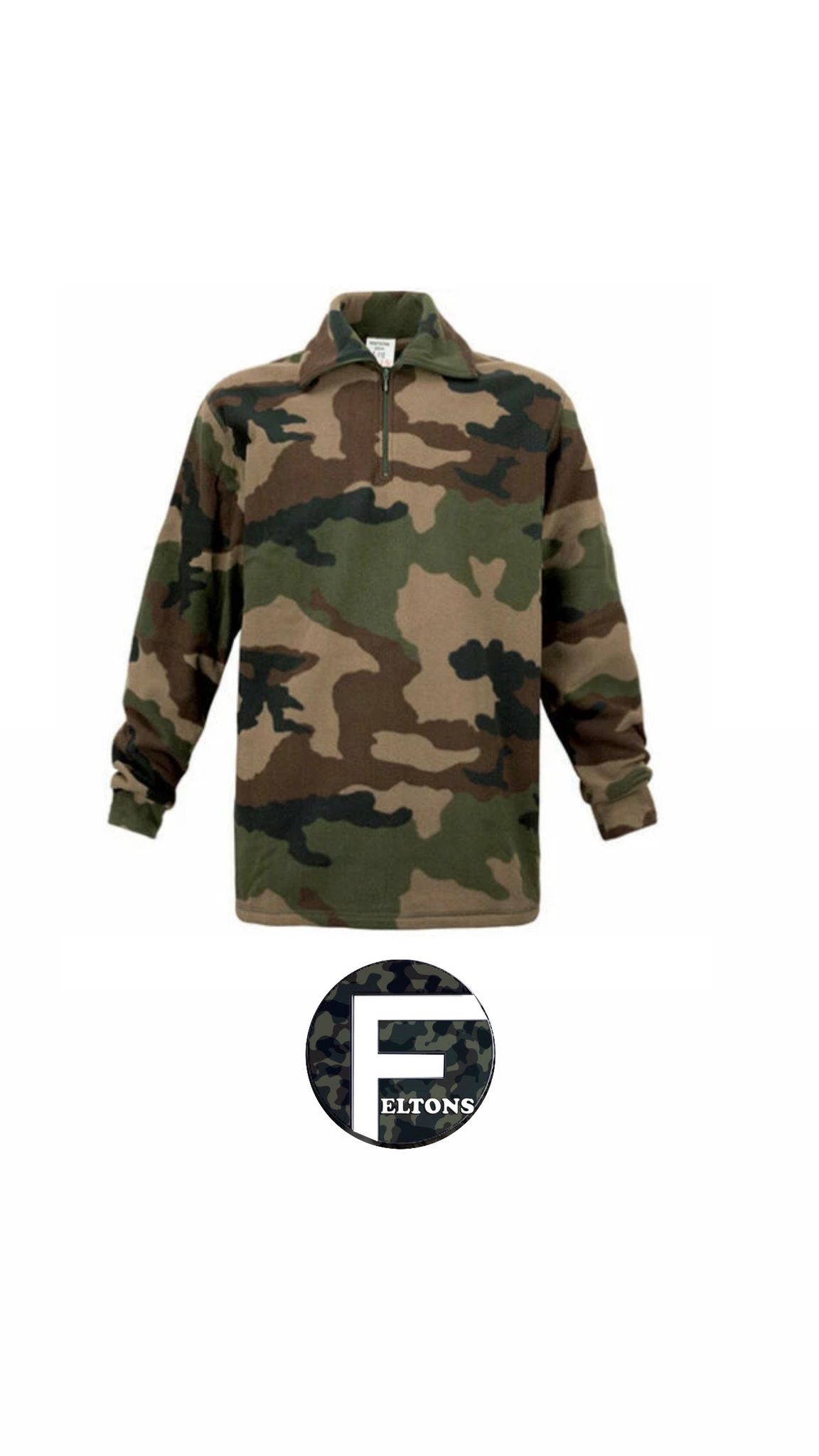 Genuine French Army CCE Woodland Camo Fleece, brand new in original packaging.
