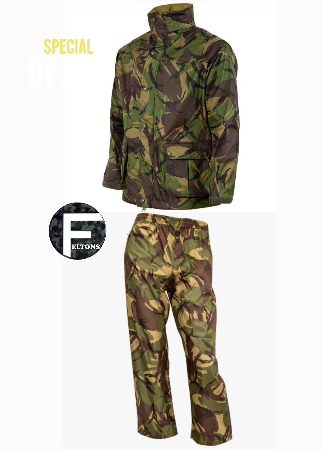 Highlander Tempest Waterproof Trousers and jacket set in DPM