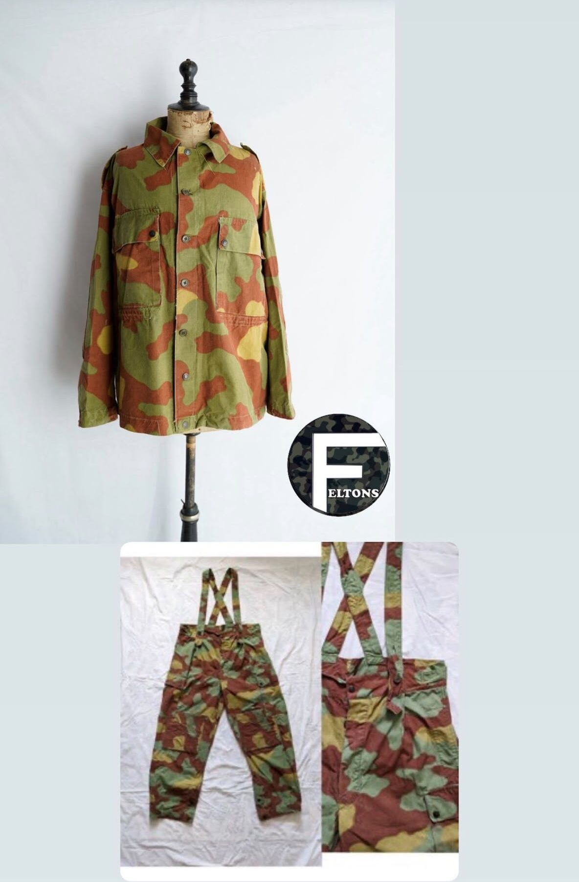 Genuine 1960'S ITALIAN ARMY SAN MARCO CAMOUFLAGE FIELD JACKET and Trousers sets