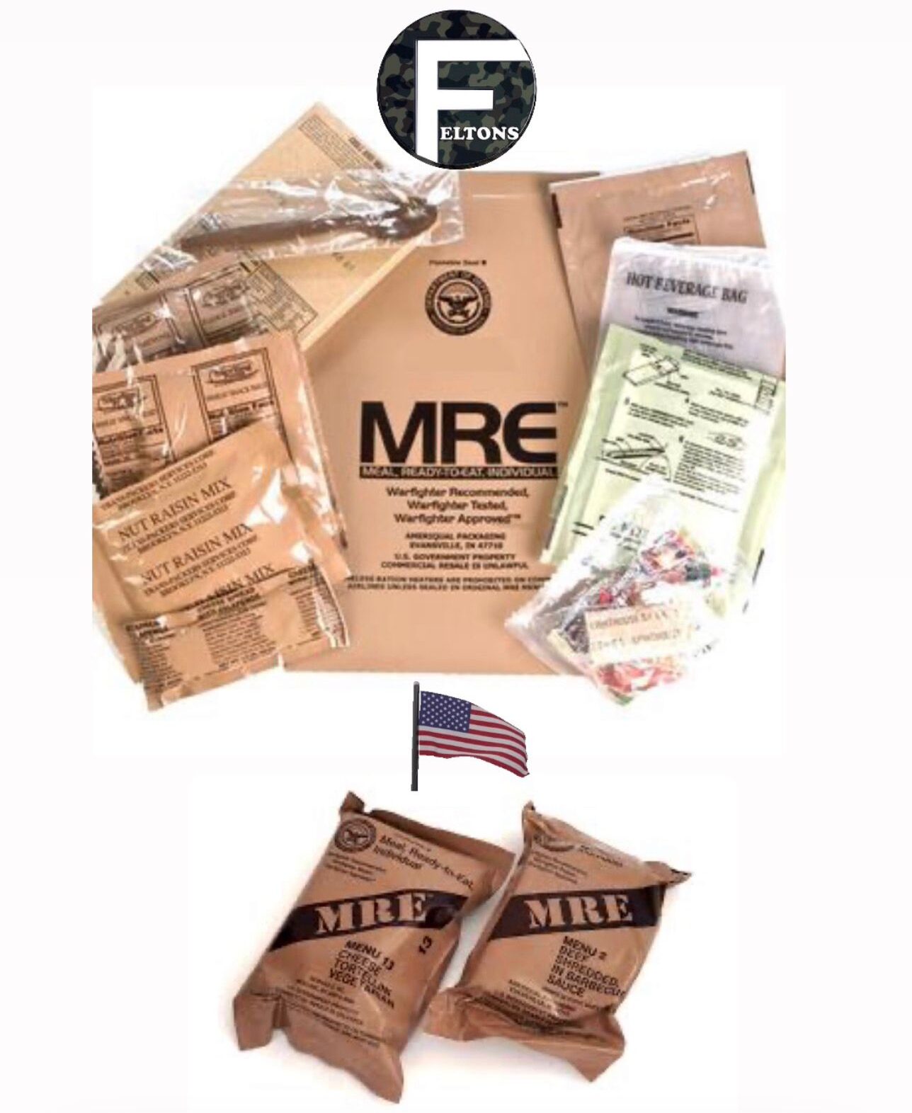 MRE Meal Ready To Eat Genuine U.S. Army MRE Meals / Rations