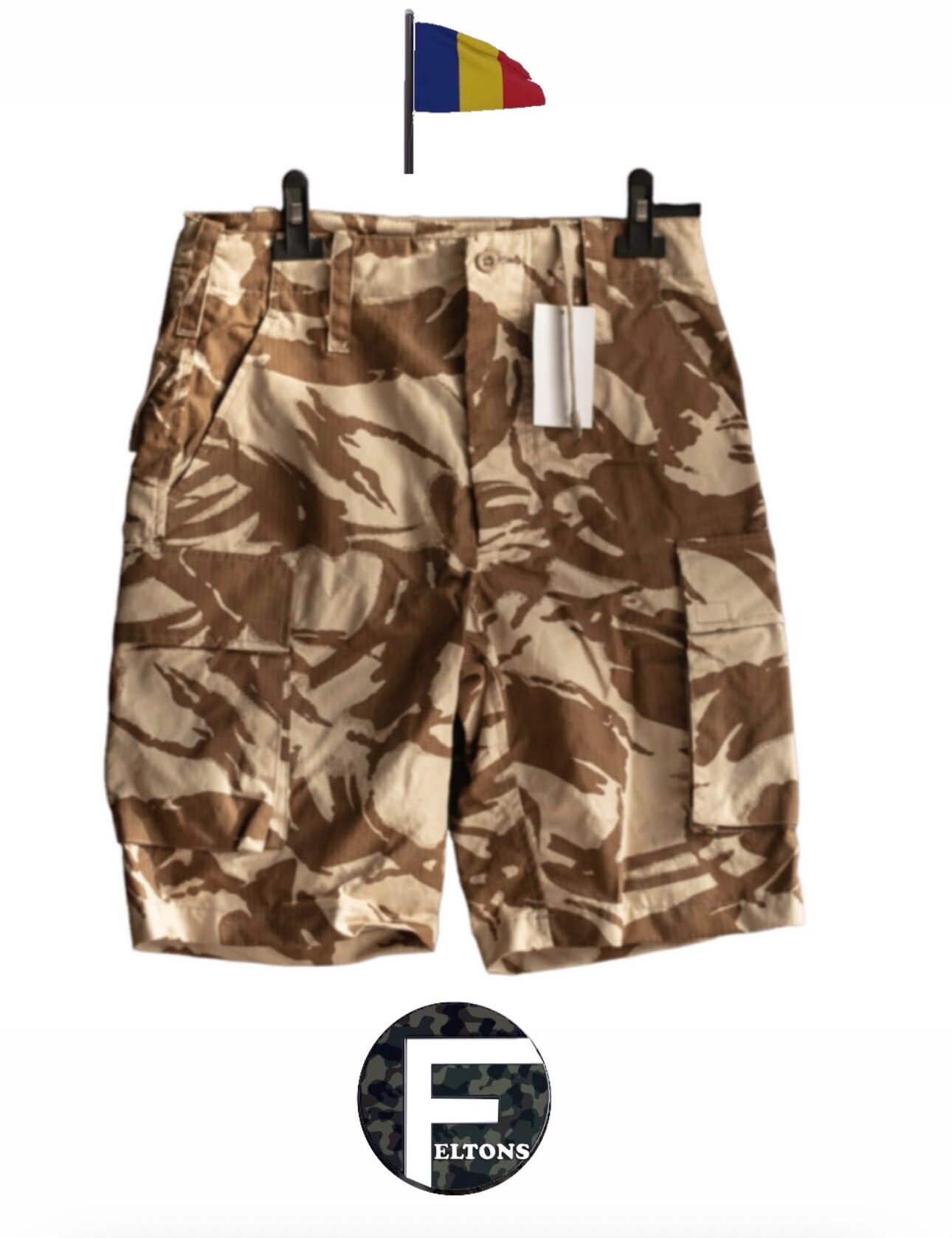 Military shorts - DDPM Desert - Romanian Army 6 pockets