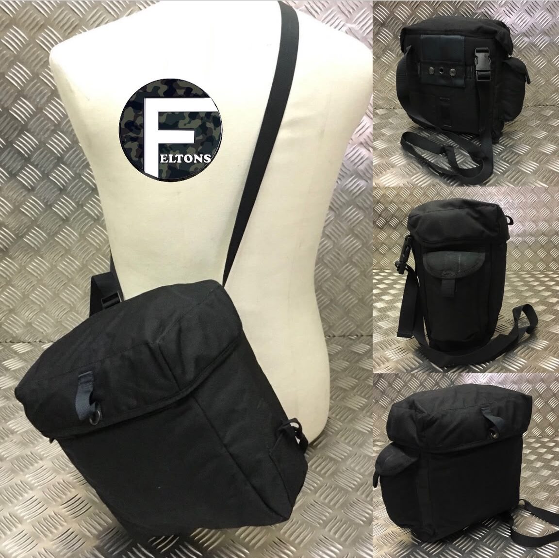 Genuine British Army S10 S6 Gas Mask Bag Black Haversack Respirator PLCE NEW