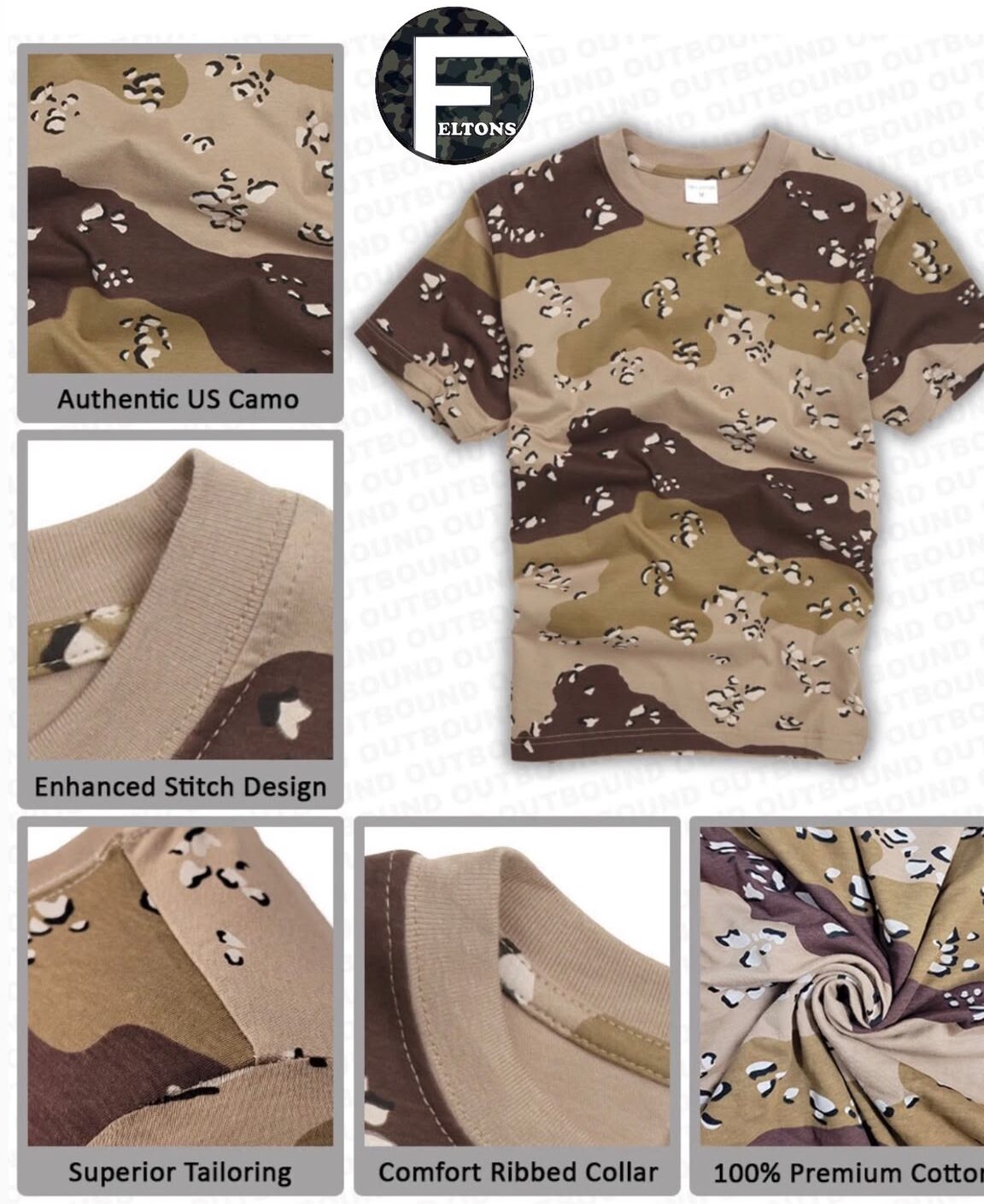 Brand New Unisex choc chip Army T-Shirts
