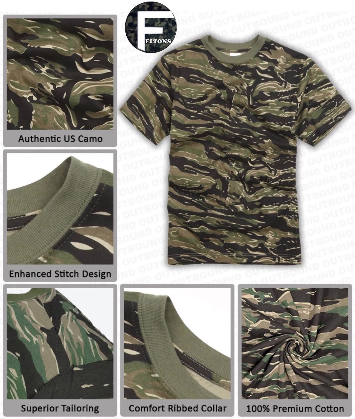 Brand New Unisex tiger stripe Army T-Shirts