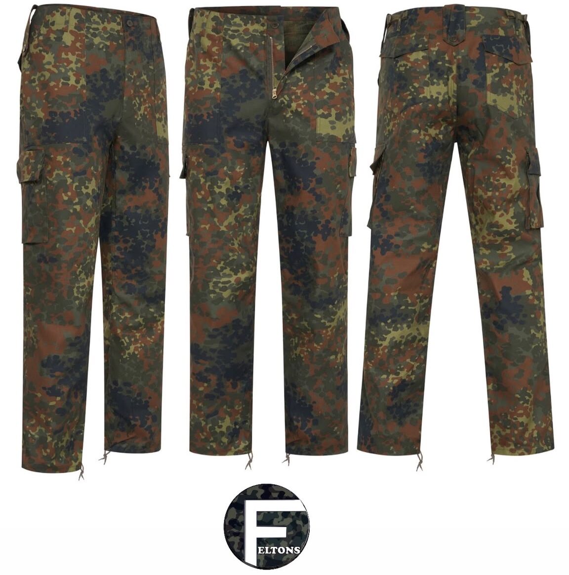 BRAND NEW M65 military style combat trousers German flektarn pattern