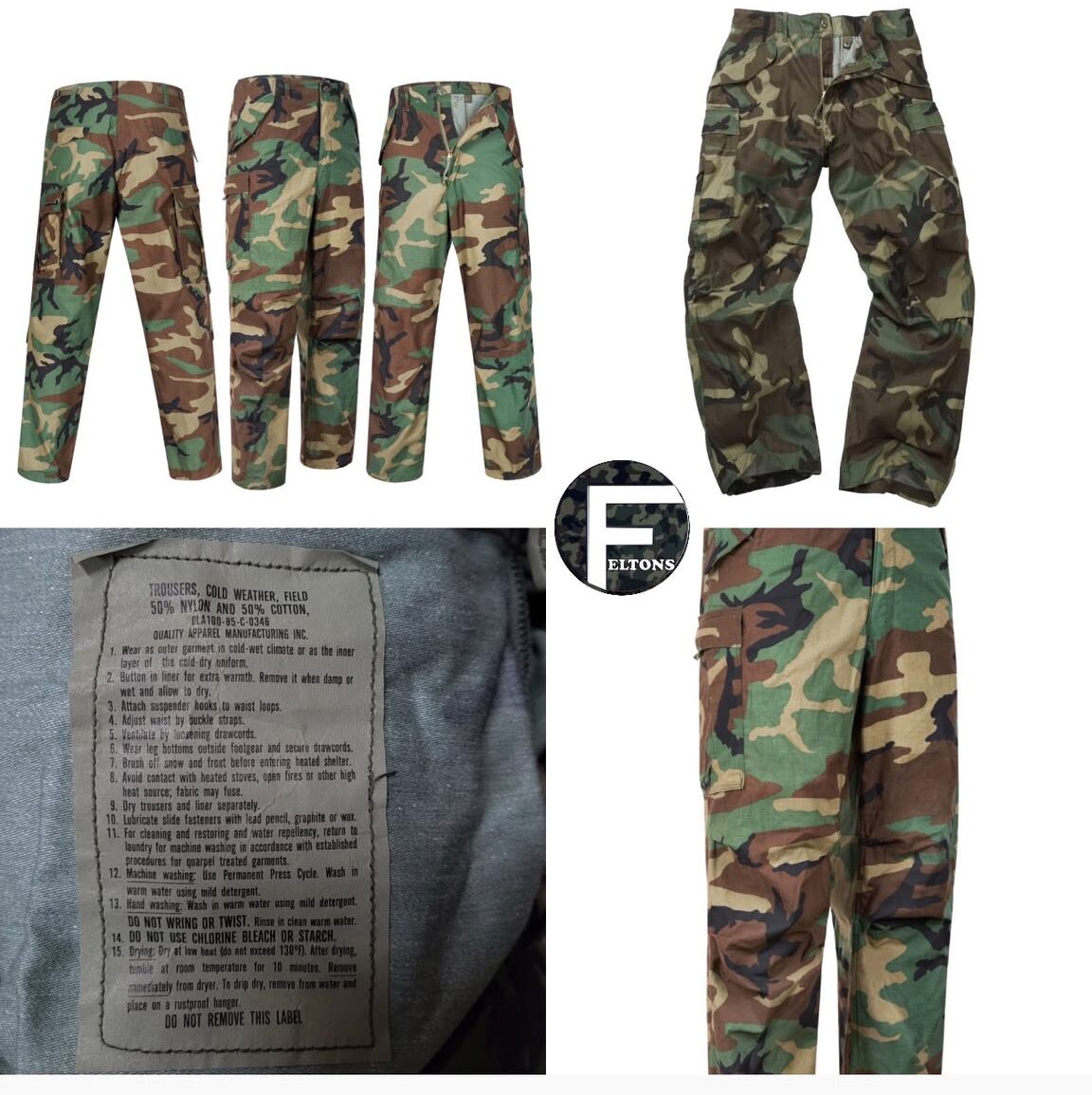 M65 Trouser Original Army Military Woodland Camo Combat Pants Camouflage New