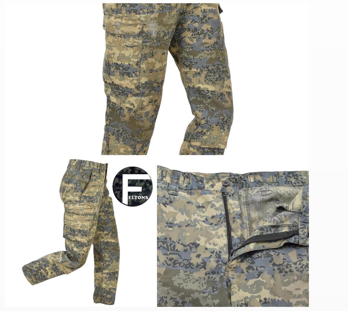 Original Austrian Military Cargo Pants Reinforced Knees Tarnanzug camo
